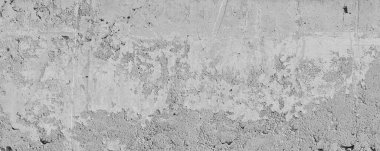 Duvarın arkası beton. Eski çimento dokusu çatlamış, beyaz, gri eski duvar kağıdı soyut grunge arkaplan