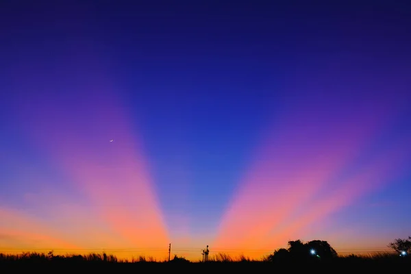 黄昏の風景 空の夕日の自然美しい — ストック写真