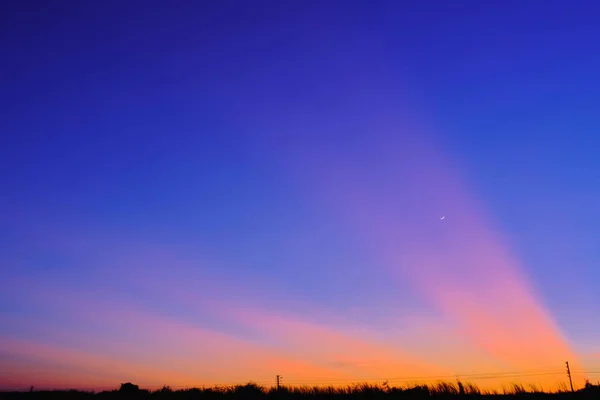黄昏の風景 空の夕日の自然美しい — ストック写真
