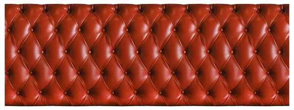 Leather Texture Red Sofa Pattern Luxury Upholstery Isolated White Background — Stock Photo, Image