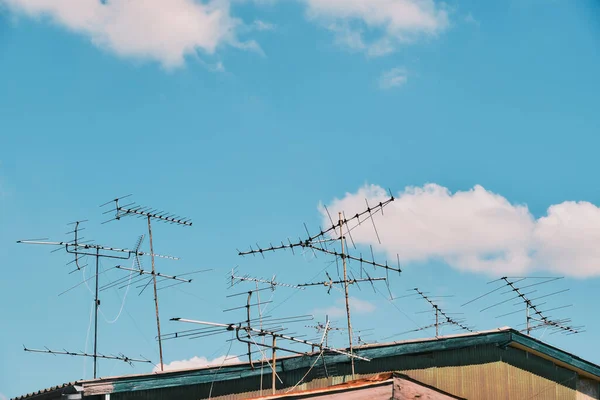 Antena Telhado Casa — Fotografia de Stock