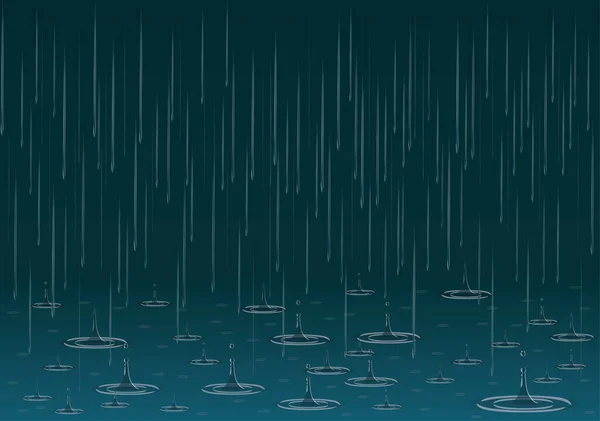 Rain Background Drops Splashes Vector Illustration — Stock Vector