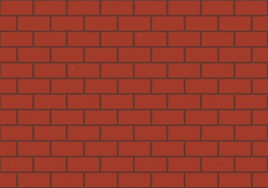 Kusursuz kırmızı tuğlalı duvar arkaplan vektör çizimi