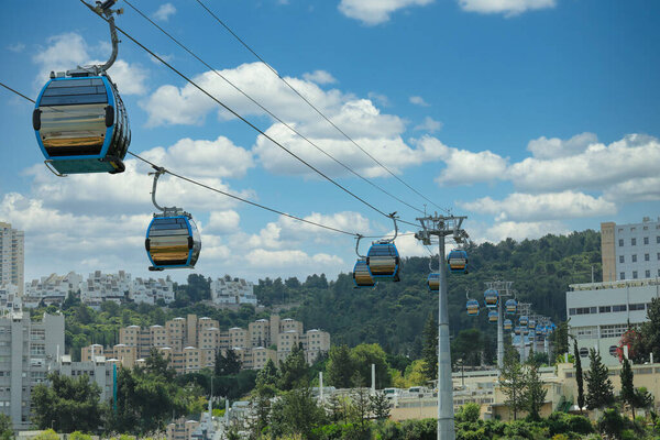 The new cable car in Haifa that connects the University of Haifa and the Technion Institute to the Central Transportation Station.