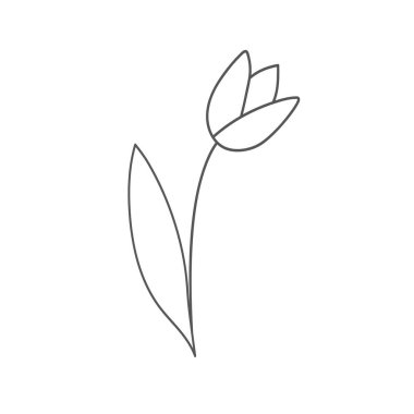 Elle çizilmiş güzel bir çiçek. Basit bir çizimle çiz.