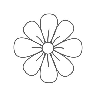 Elle çizilmiş güzel bir çiçek. Basit bir çizimle çiz.