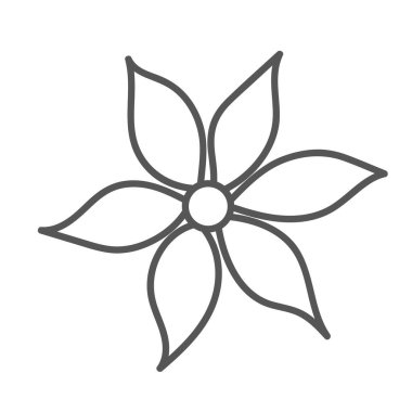 Elle çizilmiş güzel bir çiçek. Basit bir çizimle çiz.