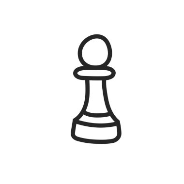 Evde karalama stilinde oynamak için satranç taşı piyonu. Taslak elle çizilmiş. Vektör çizimi, beyaz arkaplanda izole elementler. Yazdırma ve tasarım için