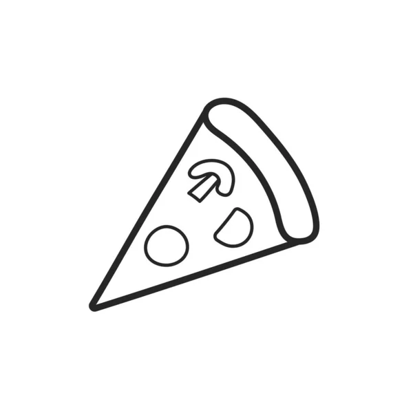 Una Rebanada Pizza Comida Rápida Estilo Garabato Contorno Dibujado Mano — Vector de stock