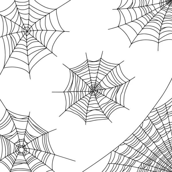 Ilustración vectorial Cobweb para decoración de Halloween. tela de araña negro en esquina fondo blanco. Elemento vectorial aislado dibujado a mano. Diseño simple para impresión y decoración — Archivo Imágenes Vectoriales