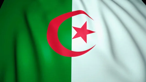 현실적 알제리의 깃발을 흔들다 — 스톡 사진