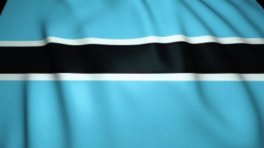 Gerçekçi Botswana bayrağı sallıyor. 3d illüstrasyon