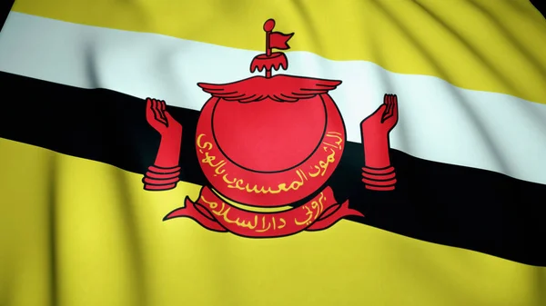Sventolando Realistico Sfondo Bandiera Brunei Illustrazione — Foto Stock