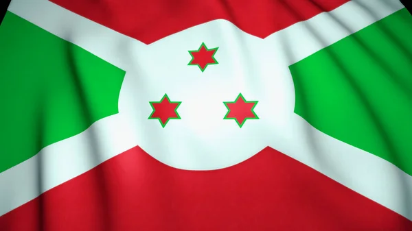 Waving Realistic Burundi Flag Background Illustration — Stock Photo, Image