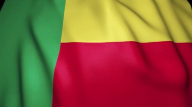 4K 'de gerçekçi Benin bayrağı sallamak, döngü animasyonu
