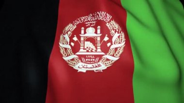 4K 'da gerçekçi Afganistan bayrağı sallamak, döngü animasyonu