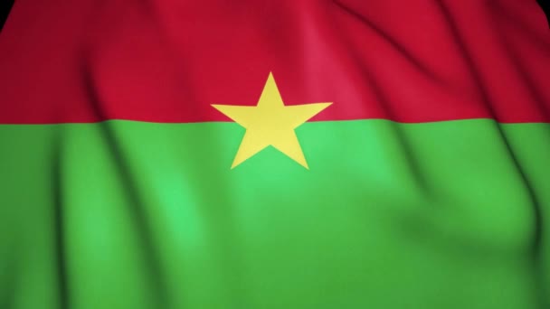 Размахивая Реалистичным Флагом Буркина Фасо Анимация Цикла — стоковое видео