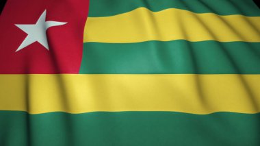 Gerçekçi Togo bayrağı sallıyor. 3d illüstrasyon
