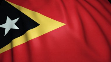 Gerçekçi Doğu Timor bayrağı sallıyor. 3d illüstrasyon