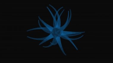 Futuristic HUD element of microbiology organism on black background. Neuron structure scheme. Loop rotation