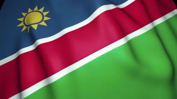 Gerçekçi Namibya Bayrağı Sallıyor Döngü Canlandırması — Stok video