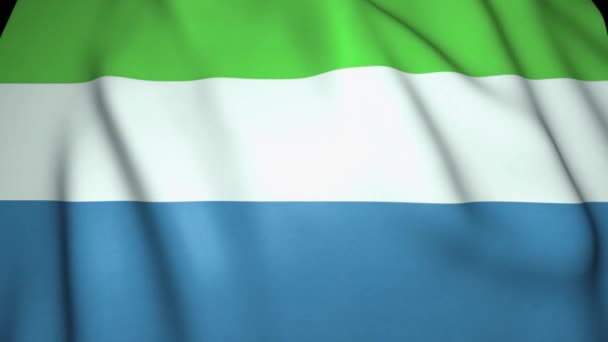 Waving Realistic Sierra Leone Flag Background Loop Animation — Stock Video