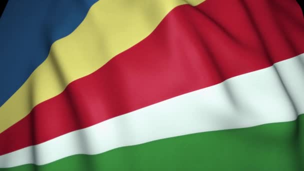 Hintergrund Weht Die Flagge Der Seychellen Schleifenanimation — Stockvideo