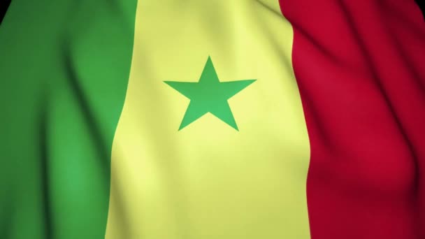 Hintergrund Die Senegal Flagge Schwenkend Schleifenanimation — Stockvideo