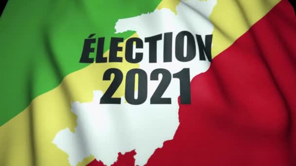 Концепция Президентских Выборов Республике Конго Текст Выборов 2021 Года Французском — стоковое видео
