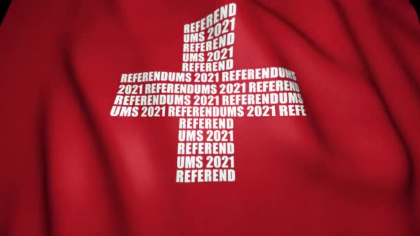 Élection Référendaire Suisse Concept Référendum 2021 Texte Anglais Drapeau Suisse — Video