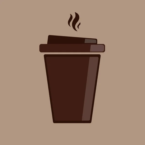 Hot Coffee Cup Vector Color Cup Brown — Stock Photo, Image