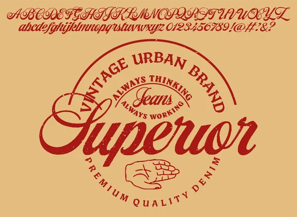 Vektorová Ilustrace Téma Americké Džíny Džíny Syrové Klasický Design Typografie — Stockový vektor
