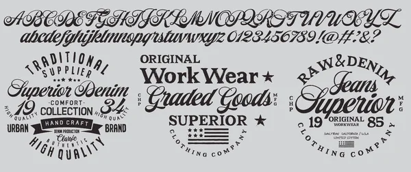 Векторная Иллюстрация Тему Американских Джинсов Джинсов Сырой Винтажный Дизайн Типография — стоковый вектор