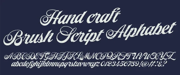 Vintage Penseelschrift Lettertype Handgeschreven Kalligrafisch Alfabet Gestructureerde Unieke Borstel Alfabet — Stockvector