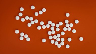 A vitamini haplarını yakın çekim. Beslenme konsepti. diyet takviyesi üst görünümü