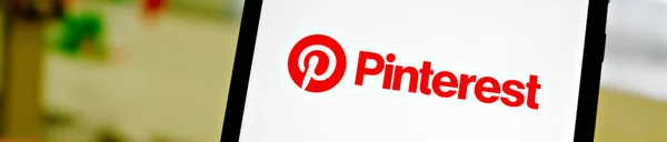 Pinterest Temalı Editör Afişi Pinterest Hakkındaki Haberler Için Resim Paylaşımı — Stok fotoğraf