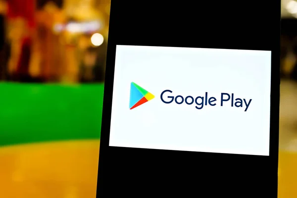 Google Play Temalı Editör Fotoğrafı Google Play Ile Ilgili Haberler — Stok fotoğraf