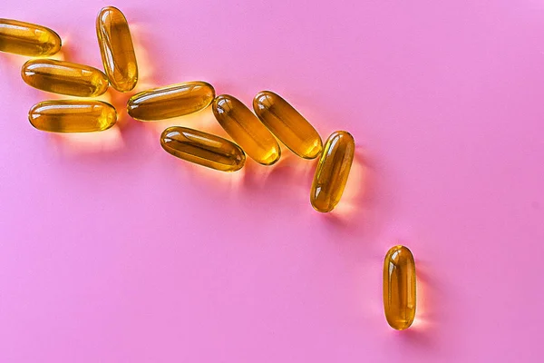 Topview Omega3 Softgel Kapslar Rosa Bakgrund Psykiskt Välbefinnande Och Personlig — Stockfoto