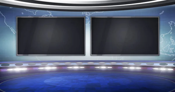 Virtual Background Empty Monitors Ideal News Reportage Infomercials Illustration Suitable — Stock Photo, Image