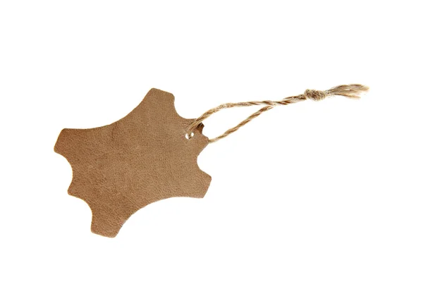 Leather tag or label — Stock Photo, Image