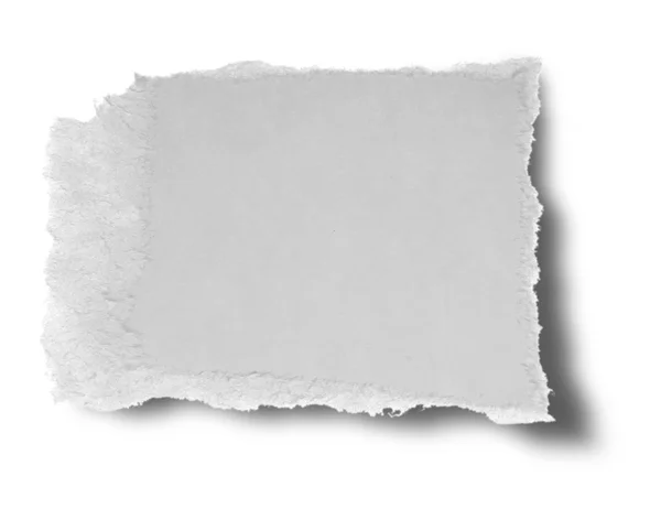 Branco rasgado pedaço de papel — Fotografia de Stock