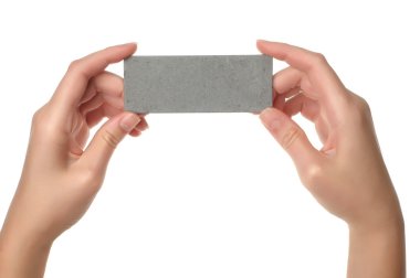 boş kağıt tutan el