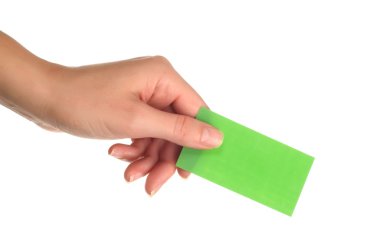 boş kağıt tutan el