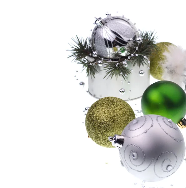 Silver Christmas decorations — Stock Photo, Image