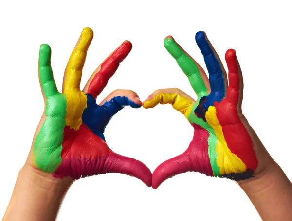 Child hands painted — Stock Photo, Image