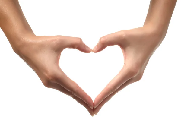 Woman hands making sign Heart — Stock Photo, Image