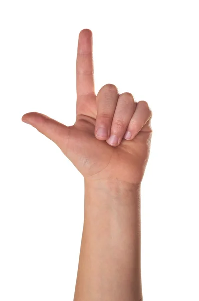 Hand pointing with one finger up — Stock Photo, Image