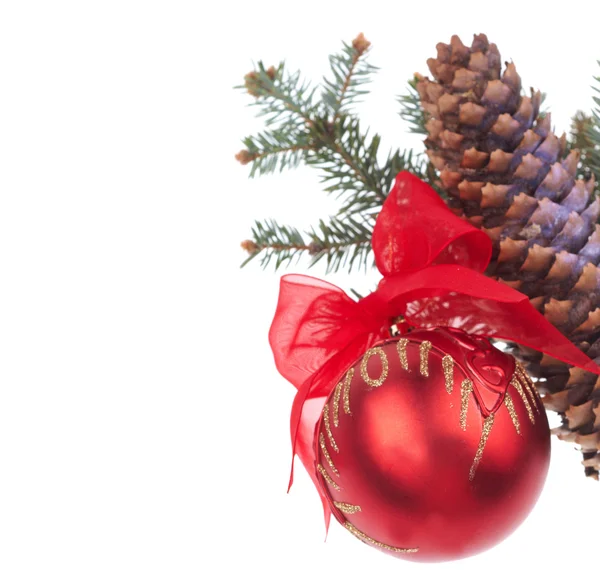 Rote Weihnachtskugel — Stockfoto