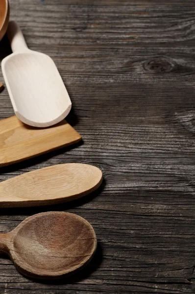 Different kitchen wooden utensils — Stock Photo, Image