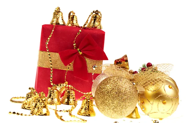 Golden christmas balls — Stock Photo, Image